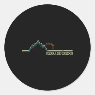 Sierra De Gredos Spain Retro Climbing, Skiing Hiki Classic Round Sticker