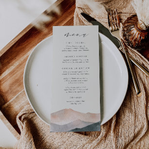 Sierra Dusk Desert Mountain Sunset Wedding Menu