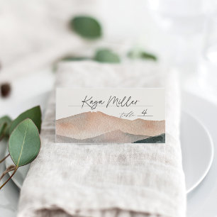Sierra Dusk   Desert Mountain Sunset Wedding Place Card