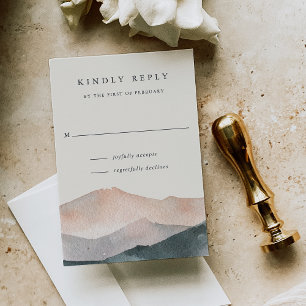 Sierra Dusk Desert Mountain Sunset Wedding RSVP Card
