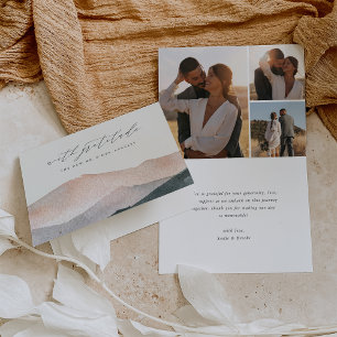 Sierra Dusk   Desert Mountain Sunset Wedding Thank You Card