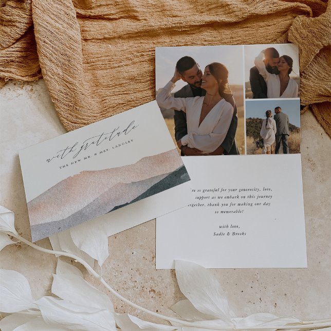 Sierra Dusk | Desert Mountain Sunset Wedding Thank You Card (Creator Uploaded)