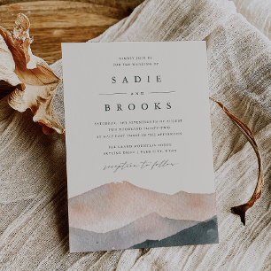 Sierra Dusk   Desert Sunset Mountain Wedding Invitation