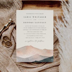Sierra Dusk Rustic Southwest Mountain Wedding Invitation
