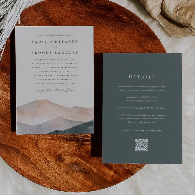 Sierra Dusk | Southwest Mountain Sunset Wedding Invitation (Creator Uploaded)