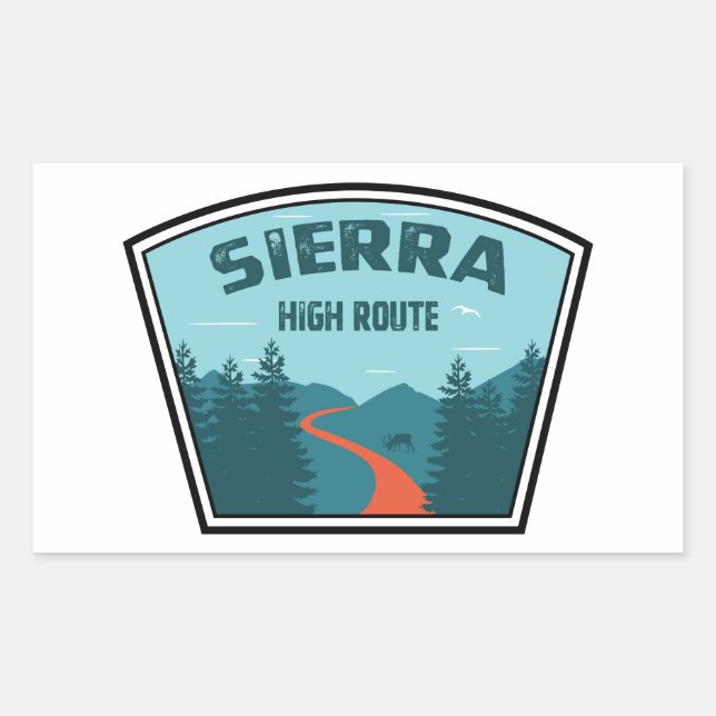 Sierra High Route Rectangular Sticker (Front)