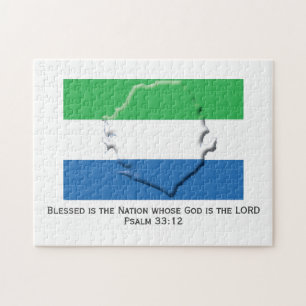 SIERRA LEONE Blessed Nation LEONEAN FLAG Jigsaw Puzzle
