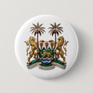 Sierra Leone coat arms country flag symbol emblem 6 Cm Round Badge