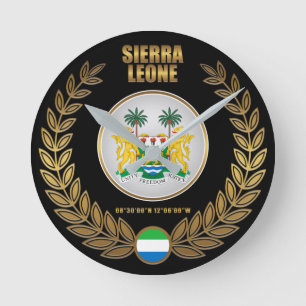 Sierra Leone Coat of Arms Round Clock