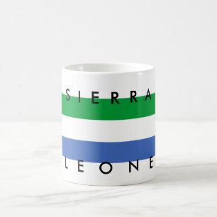 Sierra Leone country flag nation symbol name text Coffee Mug