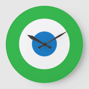 Sierra Leone country flag roundel symbol army mili Large Clock