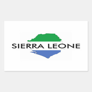 sierra leone country flag shape map symbol rectangular sticker