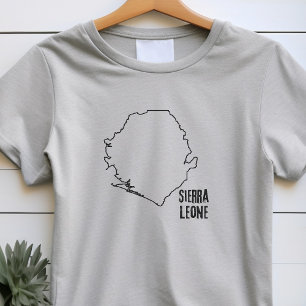 Sierra Leone Country Map Border Line Land Shape T-Shirt