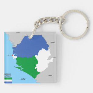 sierra leone country political map flag key ring
