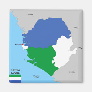 sierra leone country political map flag magnet