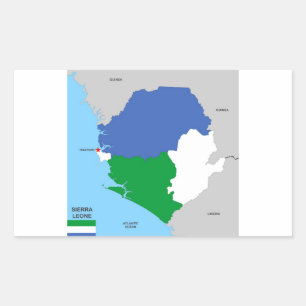 sierra leone country political map flag rectangular sticker