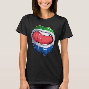 Sierra Leone Fan Flag Mouth Soccer Sierra Leonean T-Shirt
