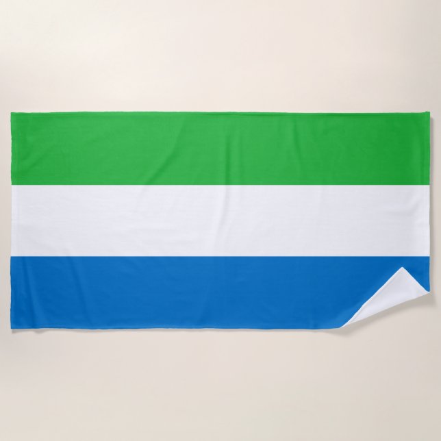 Sierra Leone Flag Beach Towel (Front)