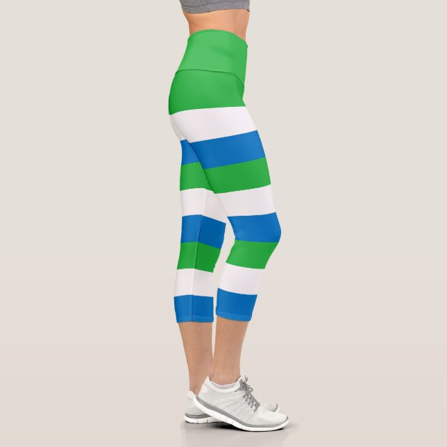 Sierra Leone Flag Capri Leggings (Right)