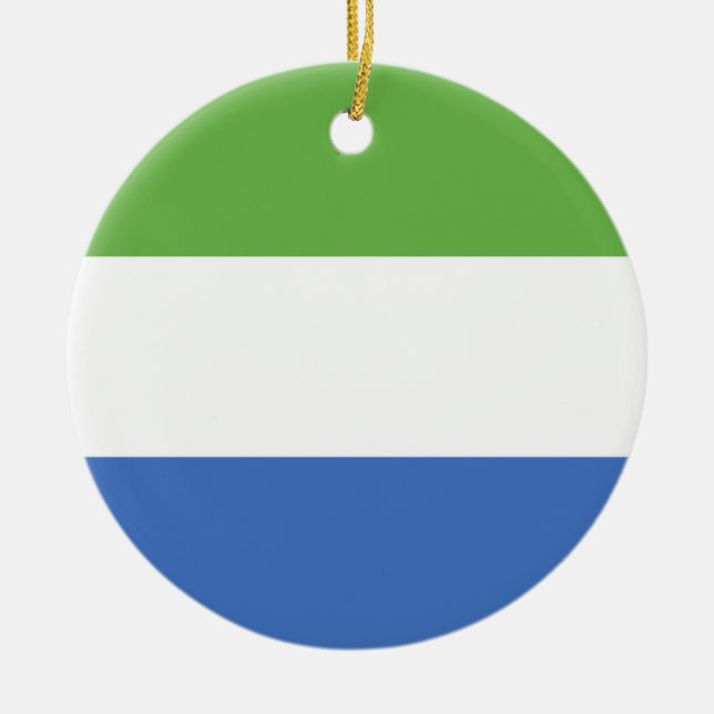 Sierra Leone flag Ceramic Ornament (Front)