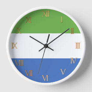 Sierra Leone flag Clock