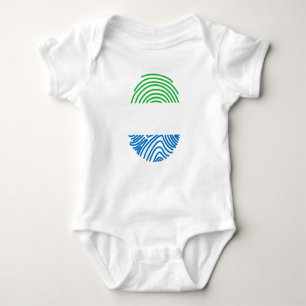 Sierra Leone Flag Fingerprint Baby Bodysuit