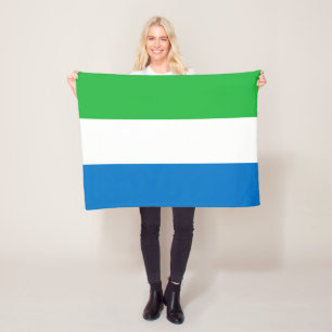 Sierra Leone Flag Fleece Blanket