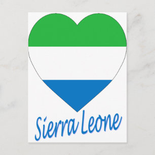 Sierra Leone Flag Heart Postcard