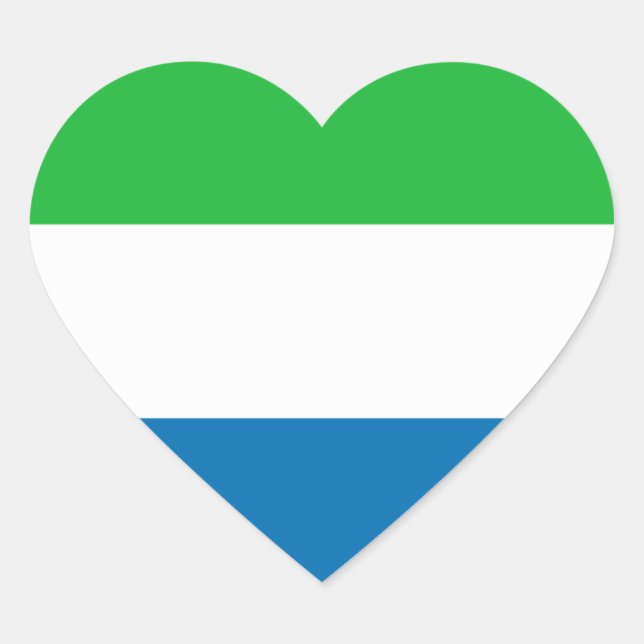 Sierra Leone Flag Heart Sticker (Front)