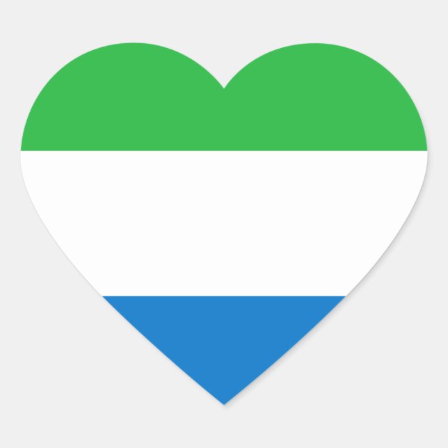 Sierra Leone Flag Heart Sticker (Front)