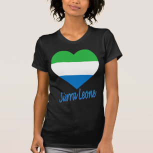 Sierra Leone Flag Heart T-Shirt