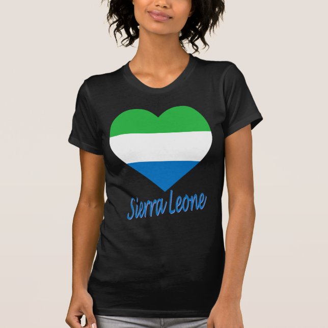 Sierra Leone Flag Heart T-Shirt (Front)