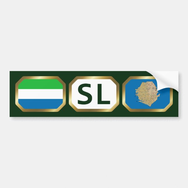 Sierra Leone Flag Map Code Bumper Sticker (Front)