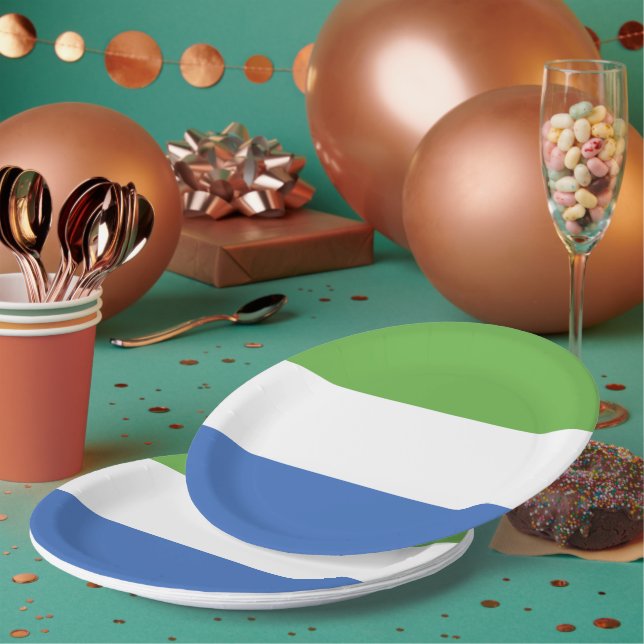 Sierra Leone flag Paper Plate (Multi)