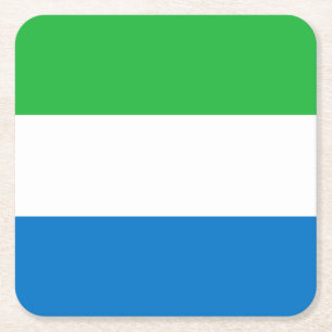 Sierra Leone Flag Square Paper Coaster