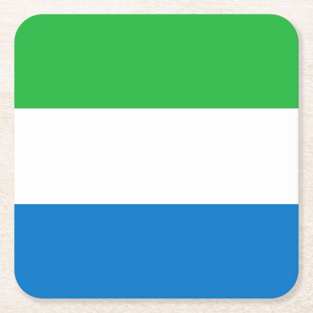 Sierra Leone Flag Square Paper Coaster (Front)