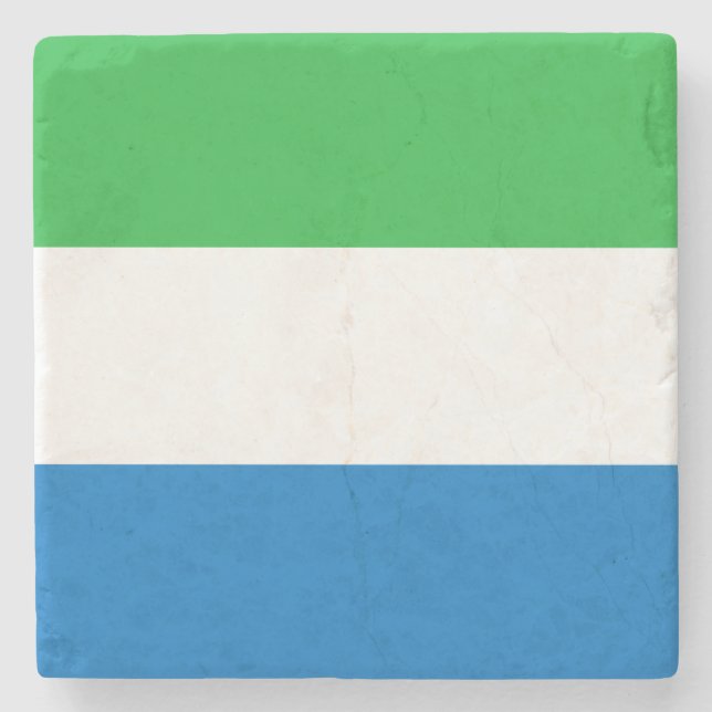 Sierra Leone Flag Stone Coaster (Front)