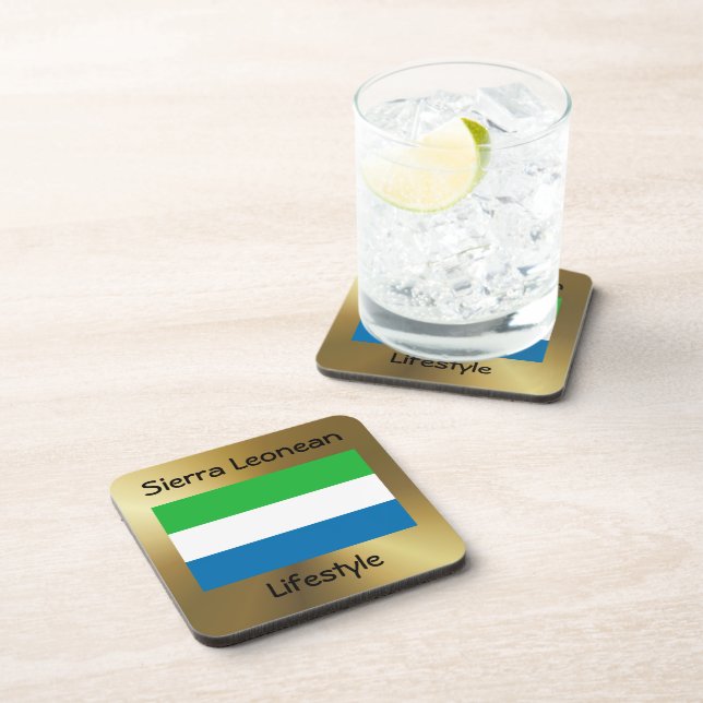 Sierra Leone Flag+Text Coaster (Right Side)