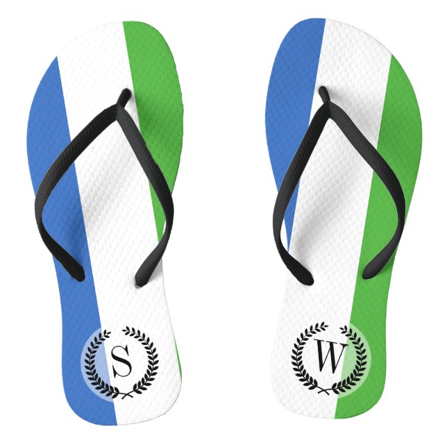 Sierra Leone Flag Thongs (Footbed)