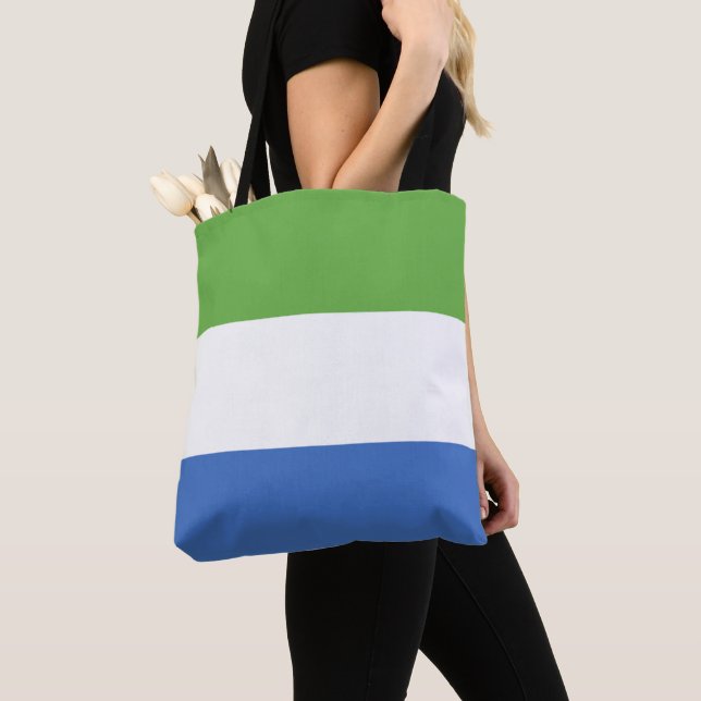Sierra Leone flag Tote Bag (Close Up)