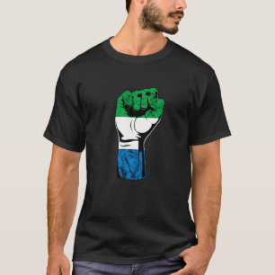 Sierra Leone Hand Fist Flag Sierra Leonean Roots P T-Shirt