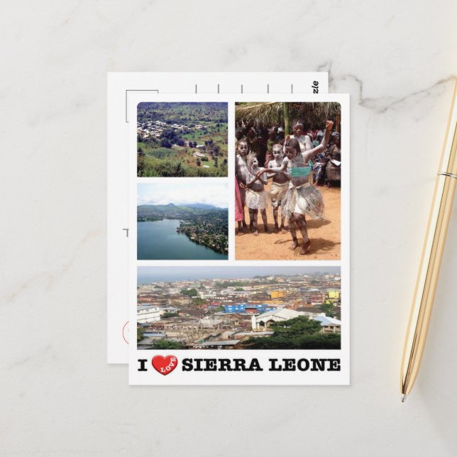 Sierra Leone - I Love - Postcard (Front/Back In Situ)