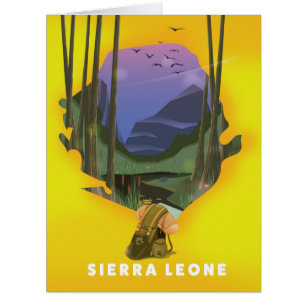 sierra leone illustrated map travel poster