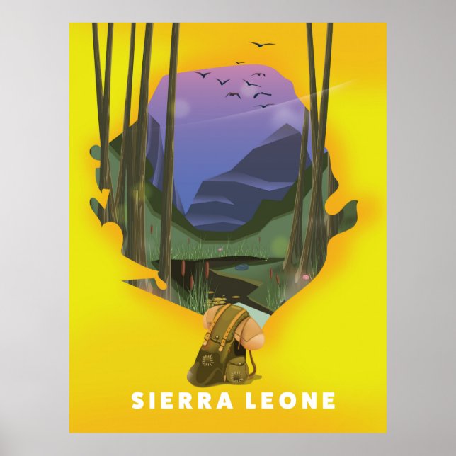 Sierra Leone Illustrated Map Travel Poster (Front)