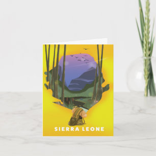 sierra leone illustrated map travel poster note card