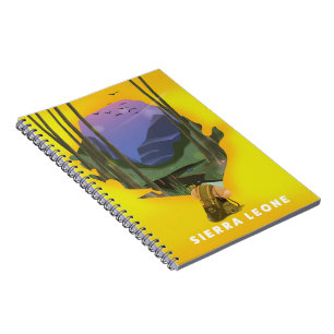sierra leone illustrated map travel poster notebook