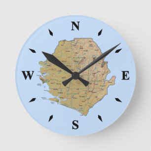 Sierra Leone Map Clock
