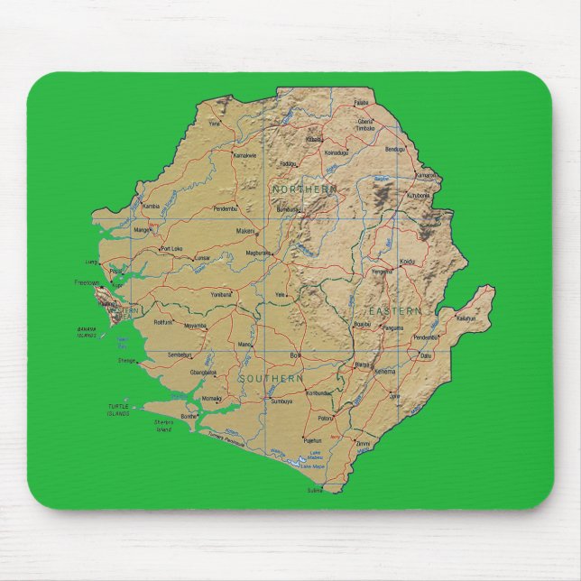 Sierra Leone Map Mousepad (Front)
