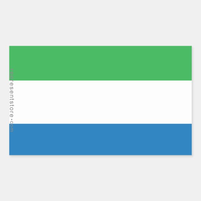 Sierra Leone Plain Flag Rectangular Sticker (Front)