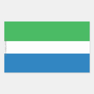 Sierra Leone Plain Flag Rectangular Sticker